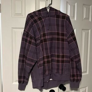 Aritzia purple plaid hoodie